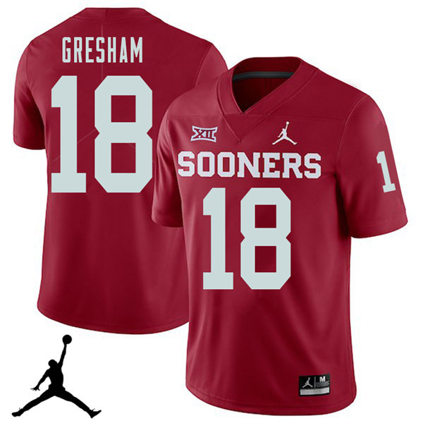 Oklahoma Sooners #18 Jermaine Gresham 2018 College Football Jerseys Sale-Crimson